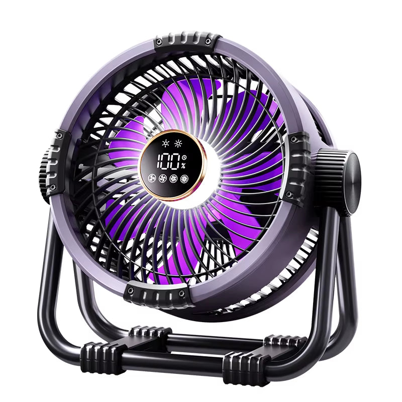 Camping Fan Portable Electric Fan 20000Mah Rechargeable Desktop Air Circulator Wireless Ceiling Electric Fan with Power Bank