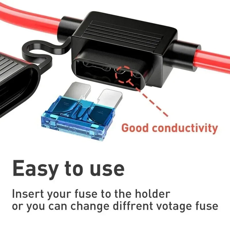 5/10Pcs Car Fuse Holder Small Size Mini Blade Waterproof Sealed Fuse Box Car Fuse Socket in Line Cutoff Switch Adapter