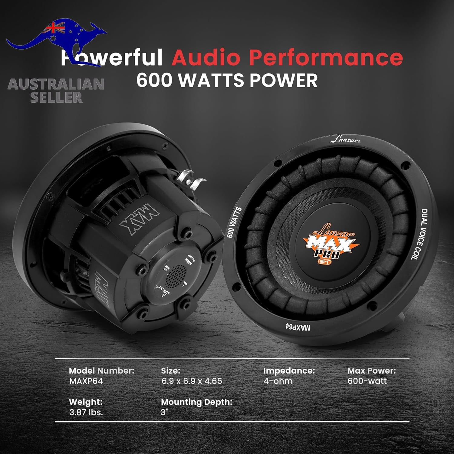 Lanzar MAXP64 Max Pro 6.5-Inch 600-Watt Small-Enclosur