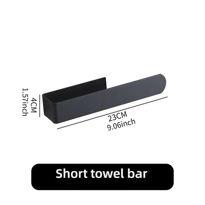 Stainless Steel Towel Rack Hole-Free Self-Adhesive Wall Clothes Rack Bathroom Single Bar Space Saving Towel Rack