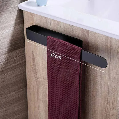 Stainless Steel Towel Rack Hole-Free Self-Adhesive Wall Clothes Rack Bathroom Single Bar Space Saving Towel Rack