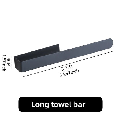 Stainless Steel Towel Rack Hole-Free Self-Adhesive Wall Clothes Rack Bathroom Single Bar Space Saving Towel Rack