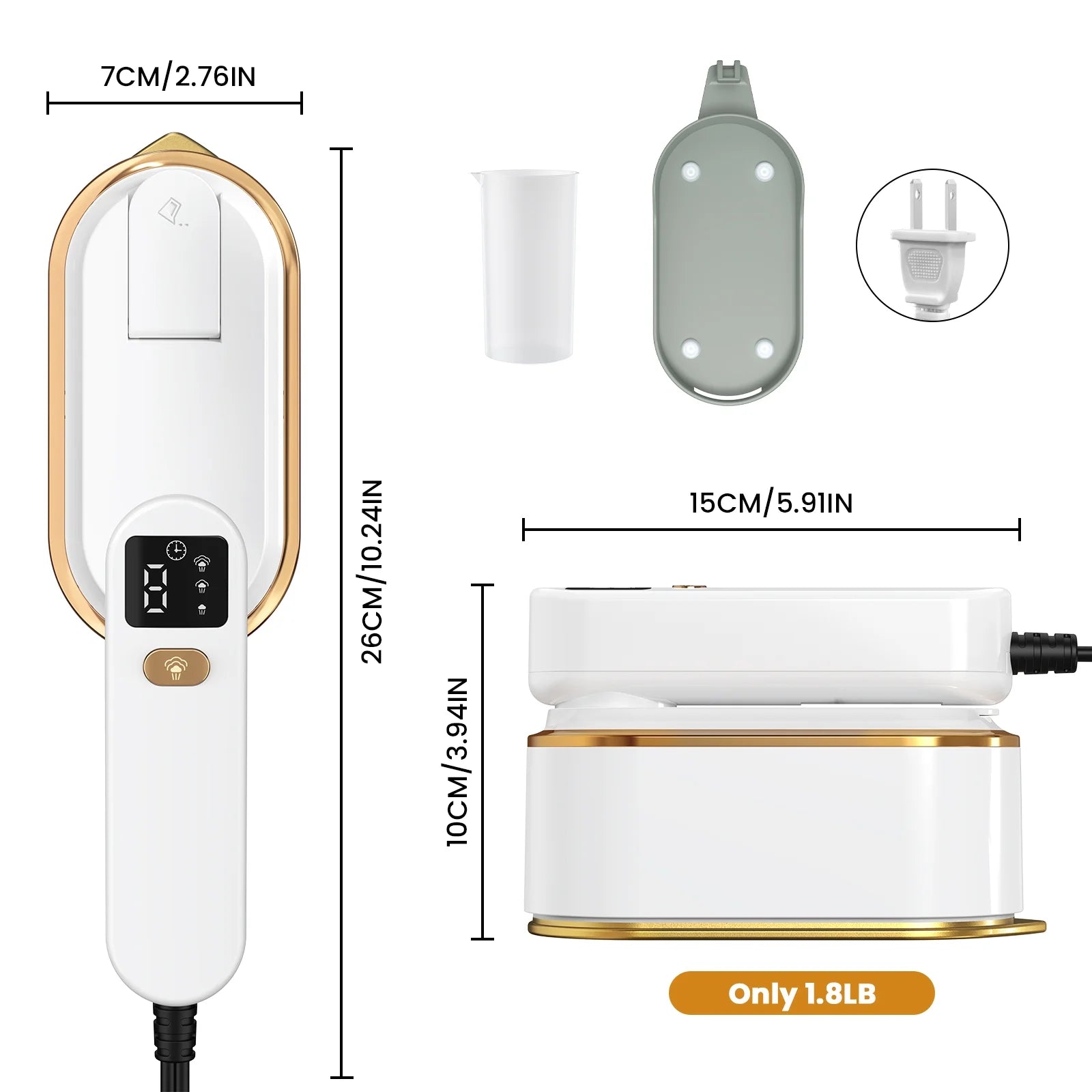 Handheld Travel Steamer for Clothes – 1300W Portable Garment Steamer, 180Ml Large Tank, Fast Heat in 10S, Wrinkle Remover for Home, Office & Travel